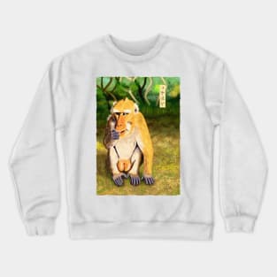 Philippine Macaque - White Crewneck Sweatshirt